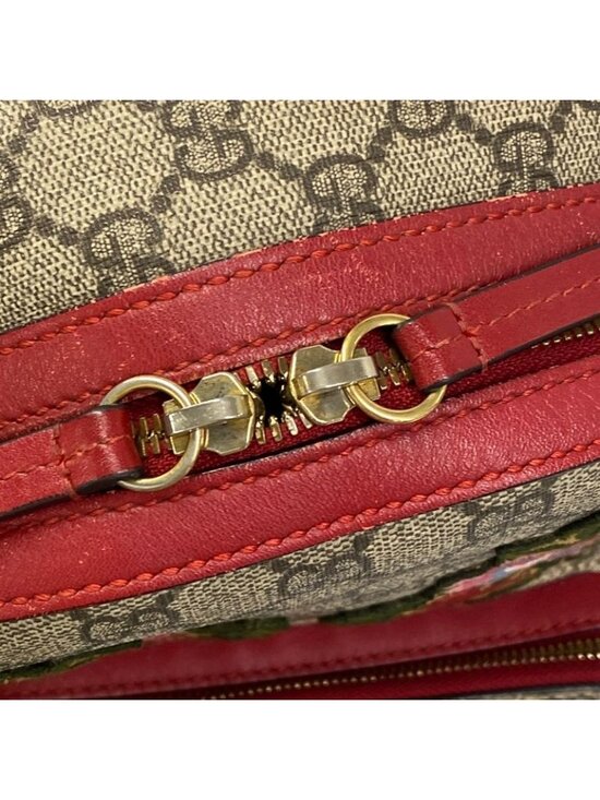 Gucci Backpack Courier Beige Red Multi Snake Heart Limited Edition Leather main image 6